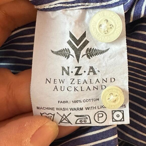 New Zealand Auckland Flip Cuff Long Sleeve Striped Button Down Shirt Size XXL - Picture 5 of 13